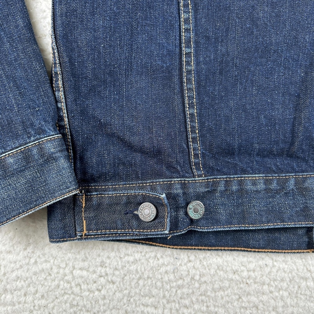 Vintage Gap Denim Jacket Mens Large Trucker Button Front Dark Indigo Unlined Y2K - Picture 11 of 15